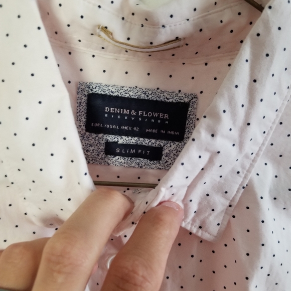 Denim & Flower button up shirt - Picture 2 of 4